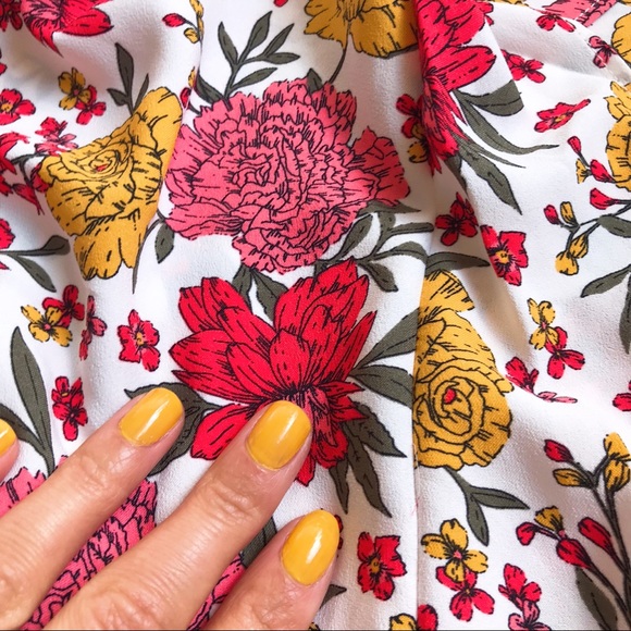 🌺 LOFT FLORAL RUFFLE FLOWY BELTED MIDI DRESS! - Picture 11 of 13